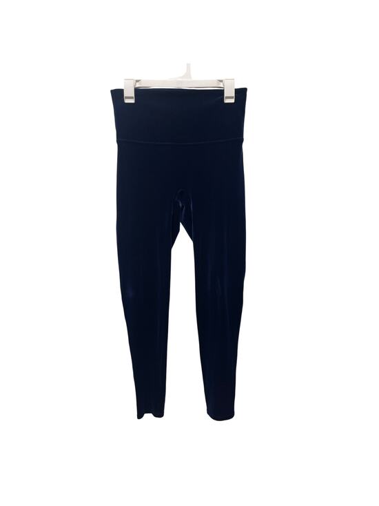 SPANX Pants - SPANX Velvet leggings blue velour size XL high rise tummy control
